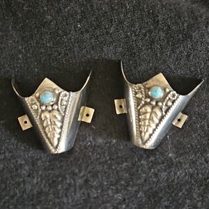Sterling Silver Boot Tips With Turqoise Stone Accents